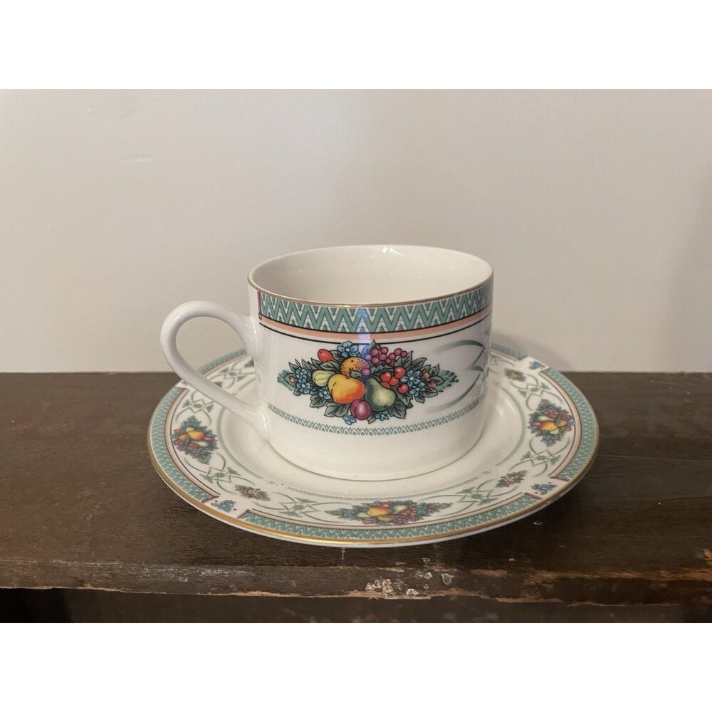 Vintage Retroneu Fruit Fantasy Cup & Saucer Set Fine China Prestige Collection